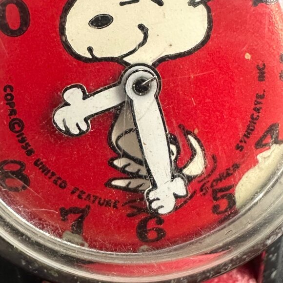 Vintage Dancing Snoopy Watch Red Dial Mid Century Kids Retro Untested As Is - Picture 9 of 11
